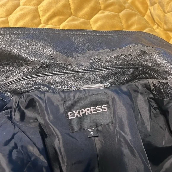 Black “vegan” Leather Express Moto-Jacket - Picture 6 of 8